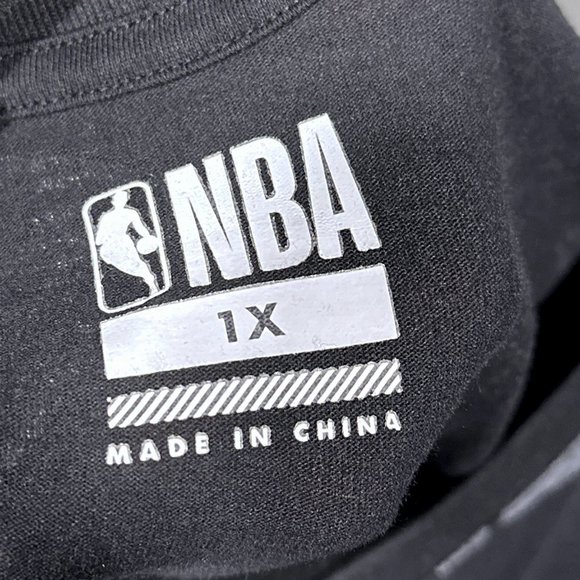 NWOT NBA Basketball T Shirt With NBA Logo All Over Design On Both Sides Size 1X - Picture 6 of 13